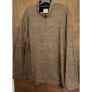 Wrangler Authentic’s Men's Half Zip Long Sleeve Pull-Over 2XL Speckled Brown